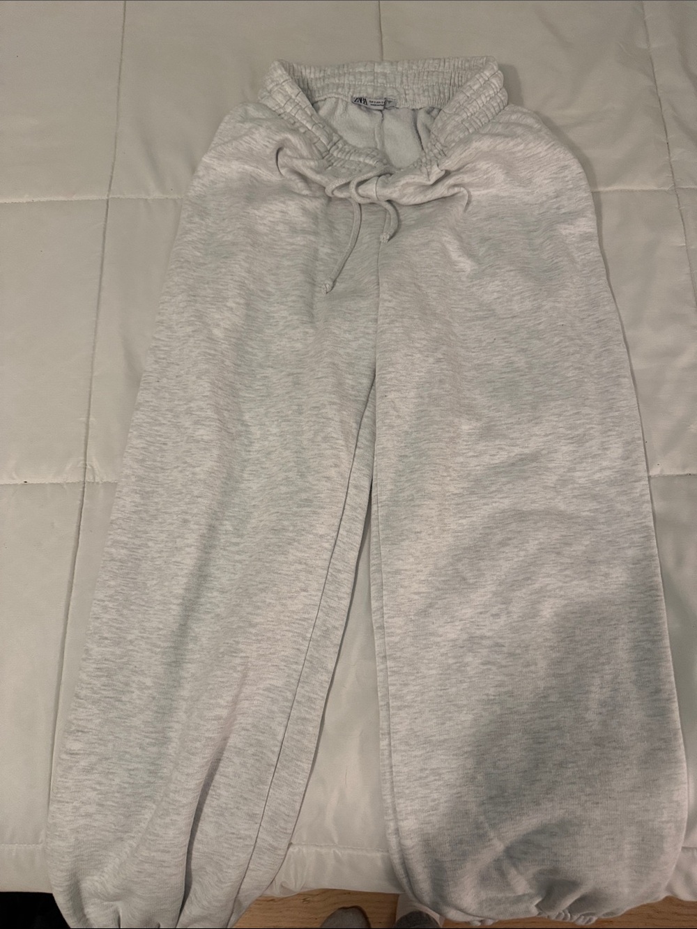Zara Heather Gray Drawstring Sweat Joggers